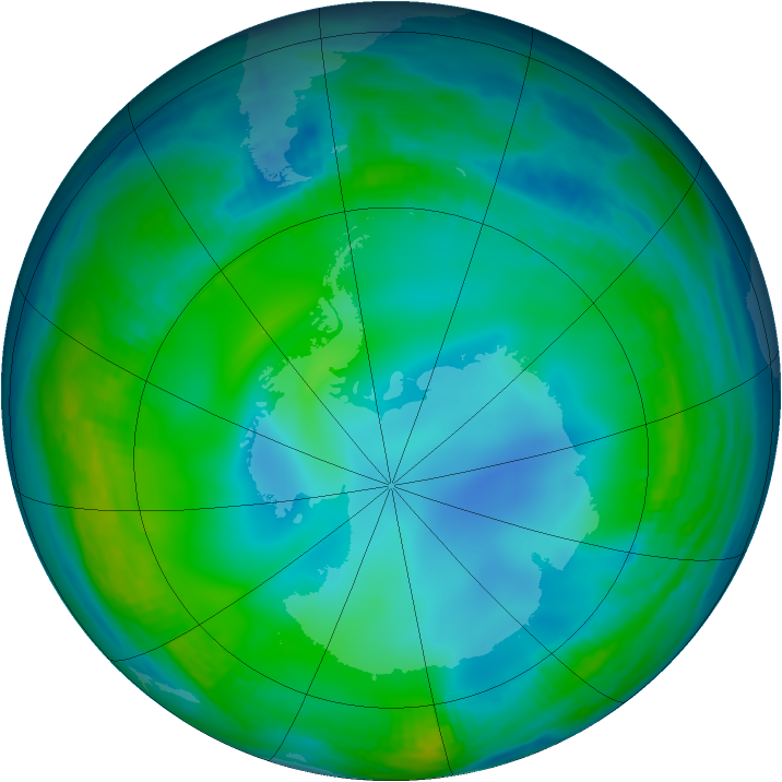 Antarctic ozone map for 12 June 1999